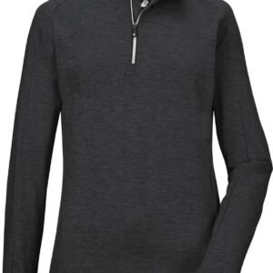 Killtec dames skipully - ski pulli dames 38601 - zwart gemeleerd - korte rits - maat 44