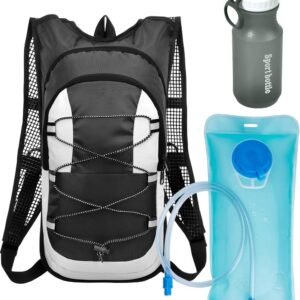 Lichte Drinkrugzak 12L met 2L Hydratatiebladder en 600ml Fles - Fietsen, Hardlopen, Skiën