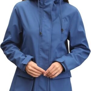 Lichte waterdichte winterjas dames met fleece voering en capuchon