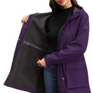 Lichte waterdichte winterjas voor dames met capuchon en fleecevoering