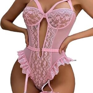 Lingerie Dames Body Sexy Bodysuit Kanten Strapen Lingerie Set One Piece Teddy Sexy Lingerie Garter Lingerie Curvy Ondergoed Vrouwen