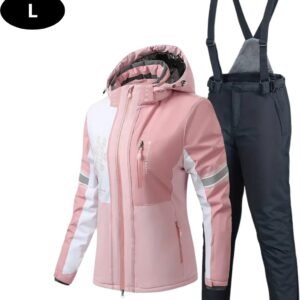 Livano Ski Suit - Skipak - SkiBroek - Wintersport - Skijas - Dames - 2-Delig - Licht Roze - Maat L