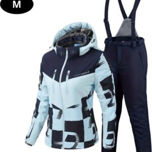 Livano Ski Suit - Skipak - SkiBroek - Wintersport - Skijas - Dames - 2-Delig - Lichtblauw/Donkerblauw - Maat M
