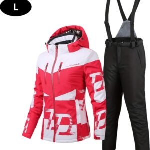 Livano Ski Suit - Skipak - SkiBroek - Wintersport - Skijas - Dames - 2-Delig - Rood/Wit - Maat L