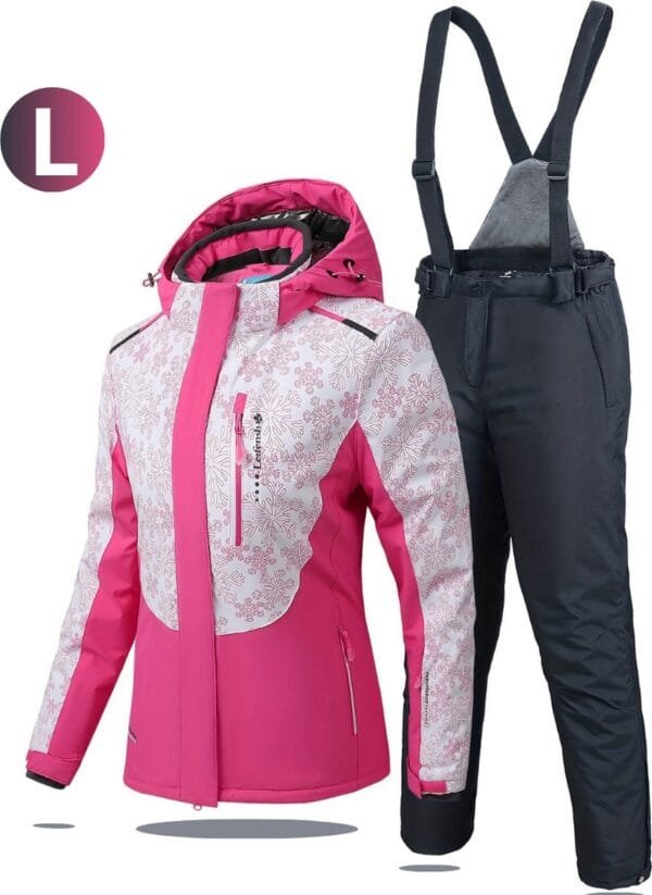 Livano Ski Suit - Skipak - SkiBroek - Wintersport - Skijas - Dames - 2-Delig - Roze - Maat L