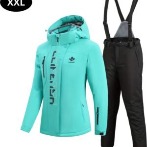 Livano Ski Suit - Skipak - SkiBroek - Wintersport - Skijas - Dames - 2-Delig - Turquoise - Maat XXL