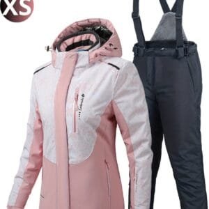 Livano Ski Suit - Skipak - SkiBroek - Wintersport - Skijas - Dames - 2-Delig - Zalmroze - Maat XS
