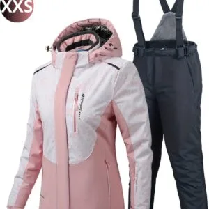 Livano Ski Suit - Skipak - SkiBroek - Wintersport - Skijas - Dames - 2-Delig - Zalmroze - Maat XXS