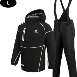 Livano Ski Suit - Skipak - SkiBroek - Wintersport - Skijas - Heren - 2-Delig - Zwart - Maat L