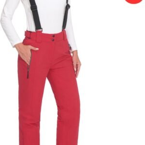 Livano Skibroek - Skipak - Snowboard Broek - Winterbroek - Sneeuwbroek - Dames - Wintersport - Bretels - Rood - Maat XL