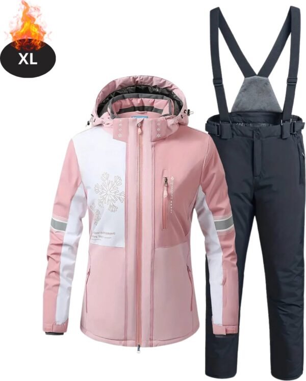 Livano Skipak - SkiBroek - Skijas - Ski Suit - Wintersport - Dames - 2-Delig - Roze - Maat XL