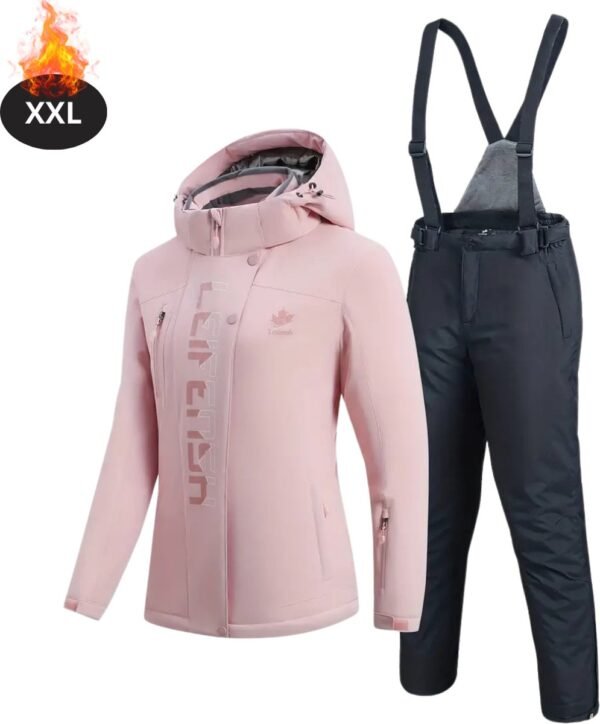 Livano Skipak - SkiBroek - Skijas - Ski Suit - Wintersport - Dames - 2-Delig - Roze - Maat XXL