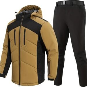 Livano Skipak - SkiBroek - Skijas - Ski Suit - Wintersport - Heren - 2-Delig - Beige - Winter - Maat M