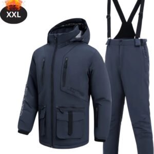 Livano Skipak - SkiBroek - Skijas - Ski Suit - Wintersport - Heren - 2-Delig - Donkergrijs - Maat XXL