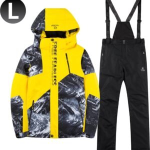 Livano Skipak - SkiBroek - Skijas - Ski Suit - Wintersport - Heren - 2-Delig - Geel - Maat L