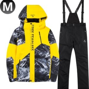 Livano Skipak - SkiBroek - Skijas - Ski Suit - Wintersport - Heren - 2-Delig - Geel - Maat M