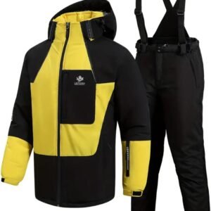 Livano Skipak - SkiBroek - Skijas - Ski Suit - Wintersport - Heren - 2-Delig - Geel - Maat S