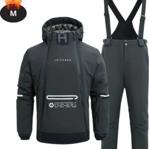 Livano Skipak - SkiBroek - Skijas - Ski Suit - Wintersport - Heren - 2-Delig - Grijs - Maat M