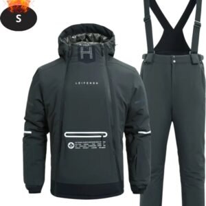 Livano Skipak - SkiBroek - Skijas - Ski Suit - Wintersport - Heren - 2-Delig - Grijs - Maat S