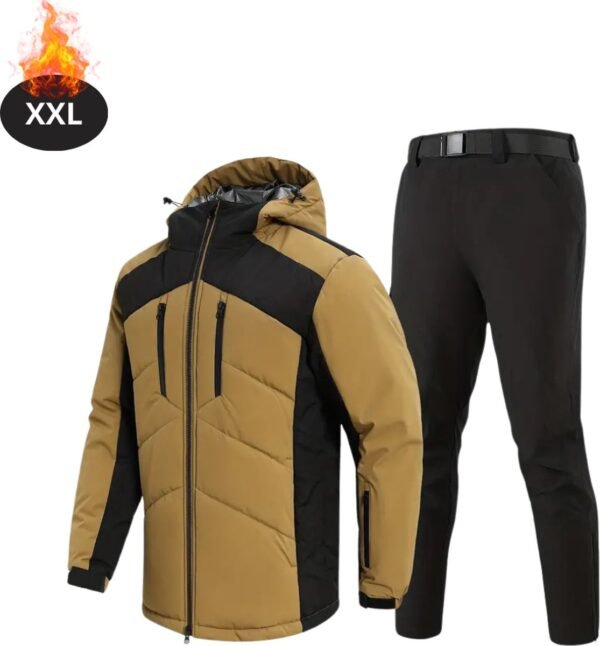 Livano Skipak - SkiBroek - Skijas - Ski Suit - Wintersport - Heren - 2-Delig - Khaki - Maat XXL