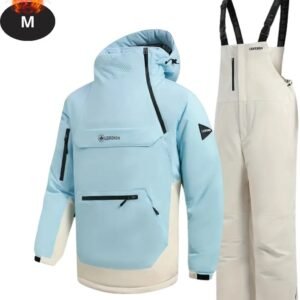 Livano Skipak - SkiBroek - Skijas - Ski Suit - Wintersport - Heren - 2-Delig - Lichtblauw - Maat M