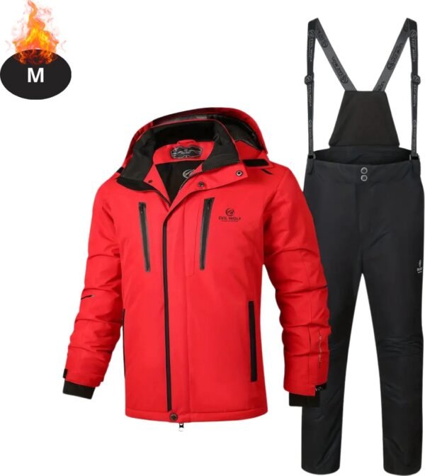 Livano Skipak - SkiBroek - Skijas - Ski Suit - Wintersport - Heren - 2-Delig - Rood - Maat M