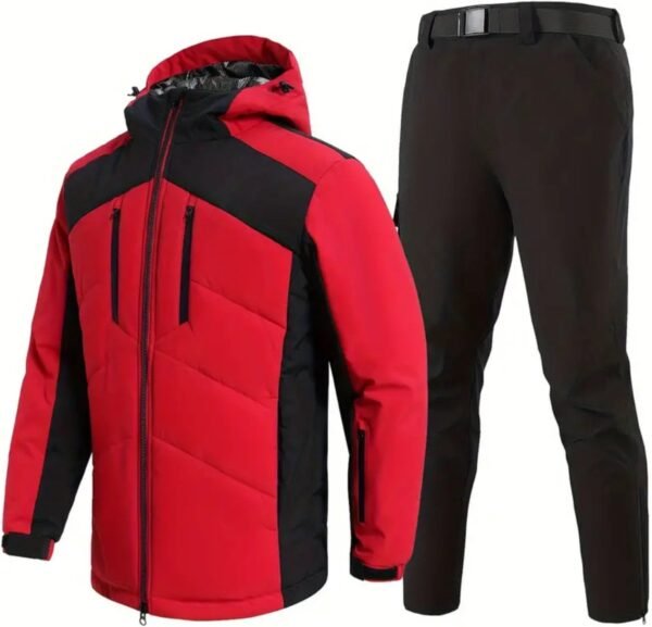 Livano Skipak - SkiBroek - Skijas - Ski Suit - Wintersport - Heren - 2-Delig - Rood - Warm - Maat XXL