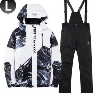 Livano Skipak - SkiBroek - Skijas - Ski Suit - Wintersport - Heren - 2-Delig - Wit - Maat L