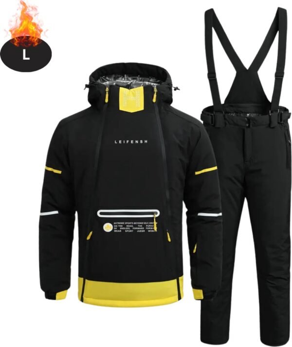 Livano Skipak - SkiBroek - Skijas - Ski Suit - Wintersport - Heren - 2-Delig - Zwart - Maat L