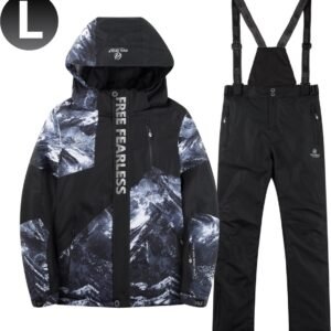 Livano Skipak - SkiBroek - Skijas - Ski Suit - Wintersport - Heren - 2-Delig - Zwart - Maat L
