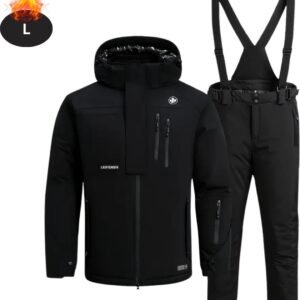 Livano Skipak - SkiBroek - Skijas - Ski Suit - Wintersport - Heren - 2-Delig - Zwart - Maat L