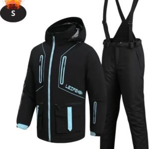 Livano Skipak - SkiBroek - Skijas - Ski Suit - Wintersport - Heren - 2-Delig - Zwart - Maat S