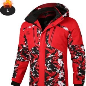 Livano Skipak - SkiBroek - Skijas - Ski Suit - Wintersport - Heren - Winter - Warm Fleece - Rood - Maat L