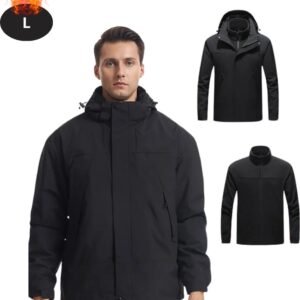 Livano Skipak - SkiBroek - Skijas - Ski Suit - Wintersport - Heren - Winter - Warm Fleece - Zwart - Maat L