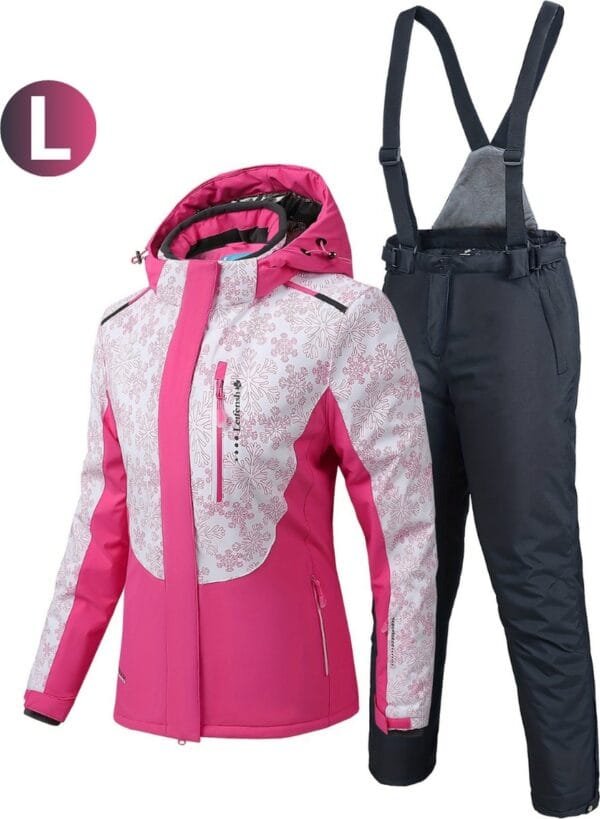 Livano Skipak - SkiBroek - Wintersport - Skijas - Ski Suit - Dames - 2-Delig - Roze - Maat L