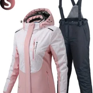 Livano Skipak - SkiBroek - Wintersport - Skijas - Ski Suit - Dames - 2-Delig - Zalmroze - Maat L