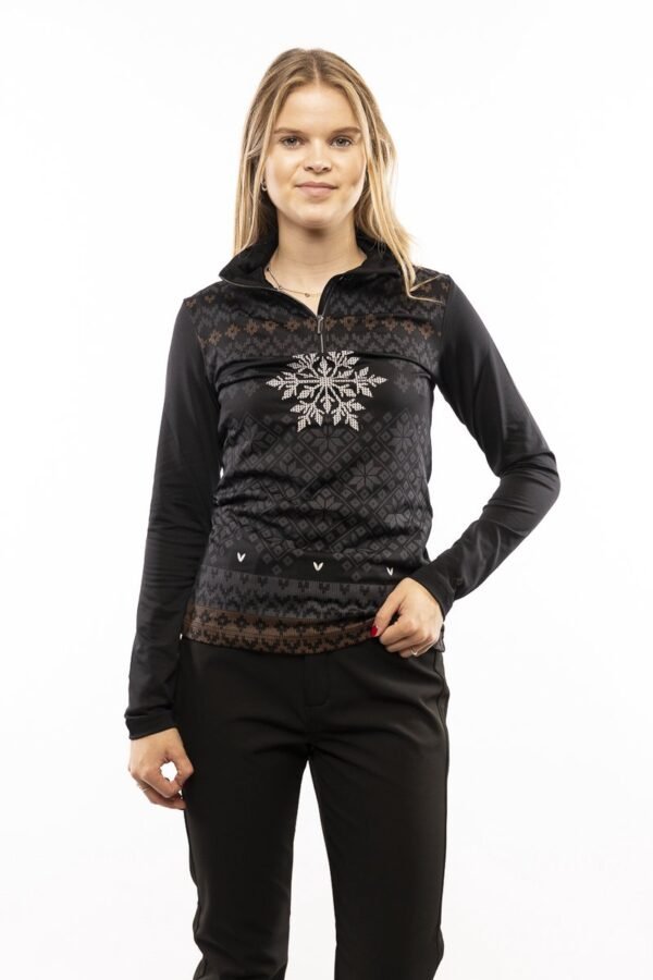 Luhta Hangist Ski Pully Dames Zwart dessin M/38