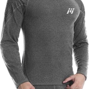MEETHOO Heren Thermo Ondergoed Set - Thermoshirt & Thermobroek Heat Booster Series - Voor Wandelen, Skiën, Joggen, Fietsen, Motorrijden, Lopen, Klimmen, Trainen, Yoga, Snowboarden, Jagen & Vissen-Grijs-S