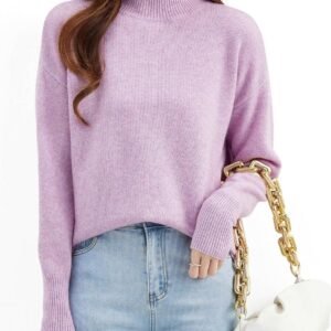 Merinowollen Pullover voor Dames met Opstaande Kraag - Zachte en Warme Gebreide Trui voor Herfst en Winter