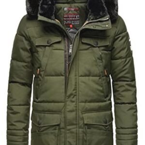 Moderne Heren Winterjas Parka Lang Gewatteerd Warm