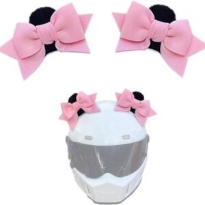 Motorhelm decoratie - driedimensionale kattenoren - afneembaar - pluche oren - motorhoed - sieraden - versieringen - geschikt voor - roze - helmaccessoires.