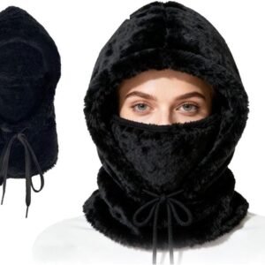 Multifunctionele Zwarte Fleece Balaclava voor Mannen en Vrouwen - Warm, Winddicht en Ideaal voor Skiën, Fietsen en Wandelen
