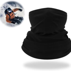 Multifunctionele colsjaal voor heren en dames - winddicht - winterloopsjaal - fleece - nekwarmer - skiën - fietsen - joggen - winterhalsdoek - sportsjaal - zwart