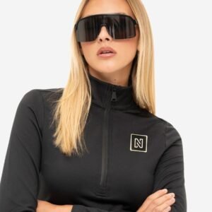 NIKKIE - nantes ski pully - Skipully met rits dames - Zwart