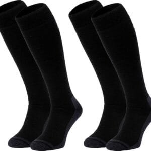 NOMAD® Skisokken Premium Merinowol 2-Pack | Maat 35/38 Zwart | Skiën / Snowboarden / Wandelen | Goede vochtafvoer | Extra versteviging | Ski Sokken Heren / Dames