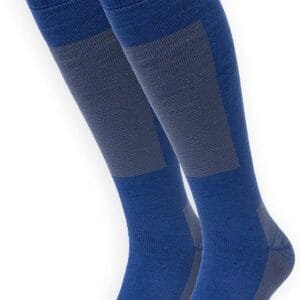 NOMAD® Skisokken Premium Merinowol 2-Pack | Maat 39/42 Kobalt | Skiën / Snowboarden / Wandelen | Goede vochtafvoer | Extra versteviging | Ski Sokken Heren / Dames