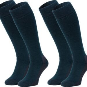 NOMAD® Skisokken Premium Merinowol 2-Pack | Maat 39/42 Petrol | Skiën / Snowboarden / Wandelen | Goede vochtafvoer | Extra versteviging | Ski Sokken Heren / Dames
