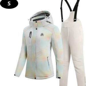 Nivard Ski Suit - Skipak - SkiBroek - Wintersport - Skijas - Dames - 2-Delig - Beige - Maat S