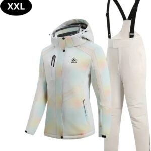 Nivard Ski Suit - Skipak - SkiBroek - Wintersport - Skijas - Dames - 2-Delig - Beige - Maat XXL