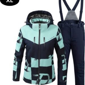 Nivard Ski Suit - Skipak - SkiBroek - Wintersport - Skijas - Dames - 2-Delig - Donkerblauw/Lichtblauw - Maat XL
